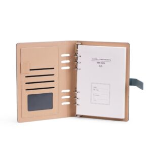 Caderno Fichário Couro Sintético